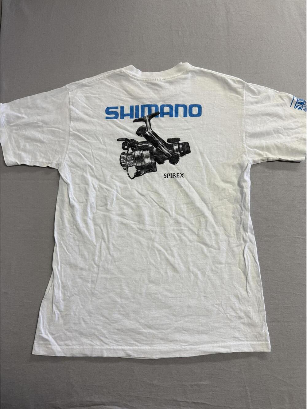 Vintage Shimano Spirex Fishing Reel Shirt Sports Authority L